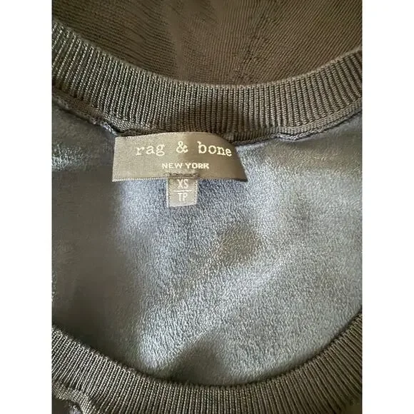 Rag & Bone Women’s Sora Silk-Combo Shell Tank in Navy Blue Size XS - Picture 4 of 6